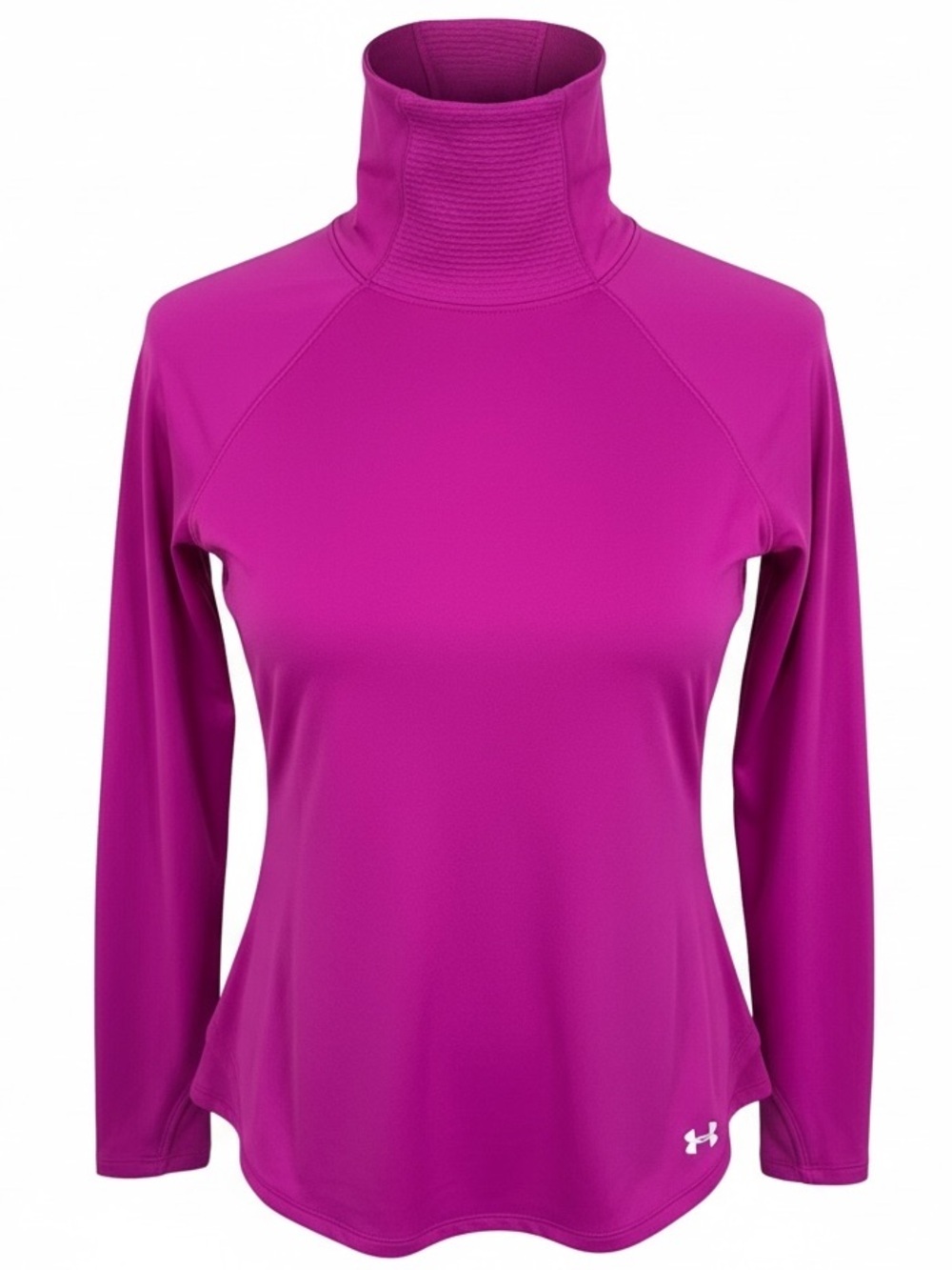 Under Armour Small ColdGear Magenta Long-Sleeve Funnel Neck Top Athletic Running